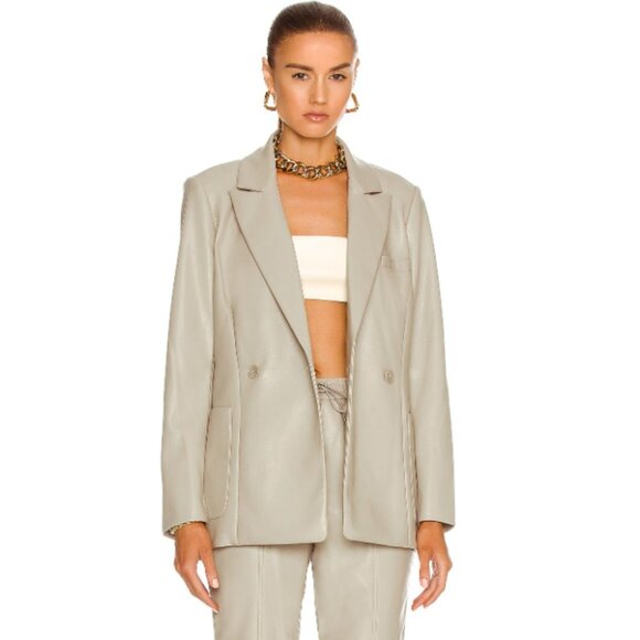 JONATHAN SIMKHAI Raelynn Vegan Leather Oversized Blazer size medium - Picture 2 of 15
